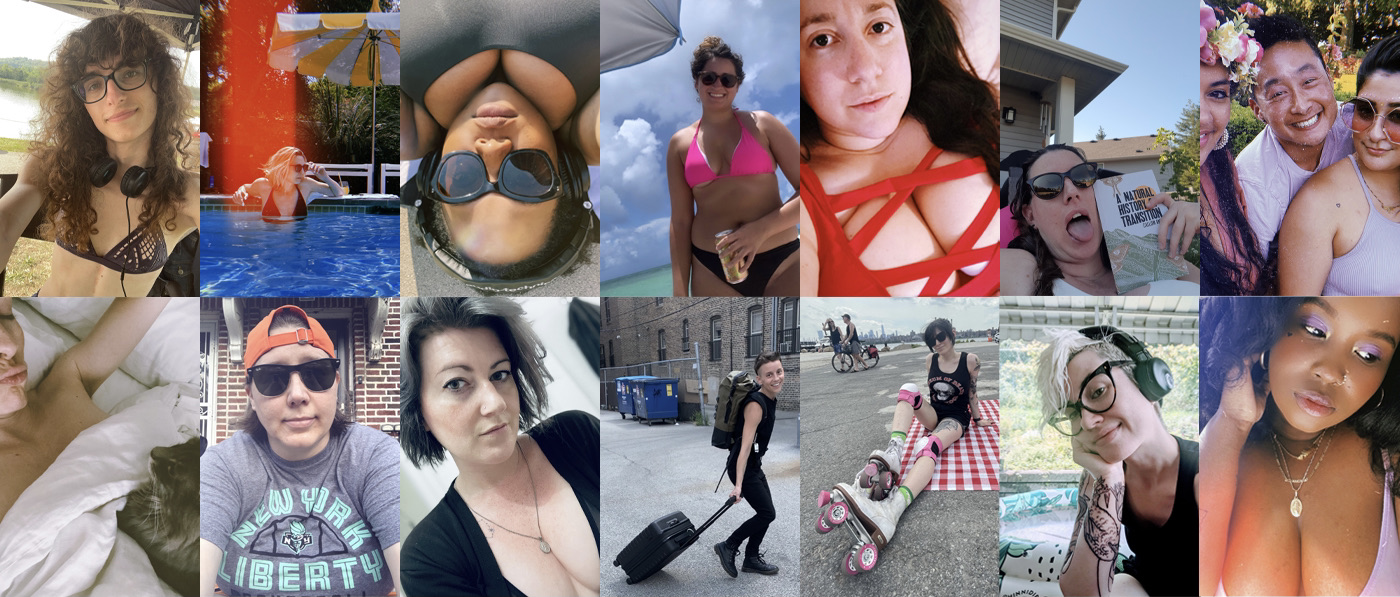 Collage of team members being alive in the summer