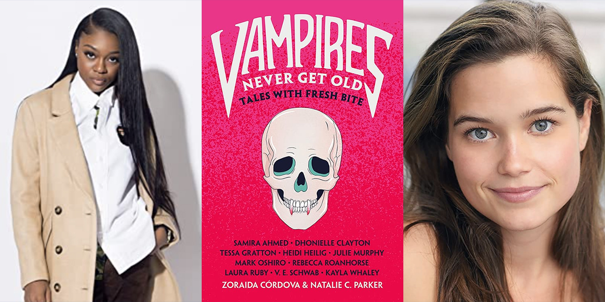 Sarah Catherine Hook and Imani Lewis, along with the cover of the book that includes the short story First Kill.