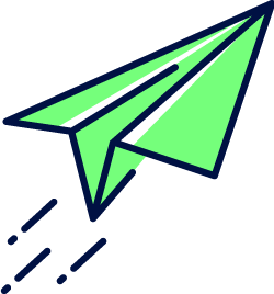 illustration of a lime green paper plane