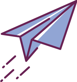 a purple paper airplane