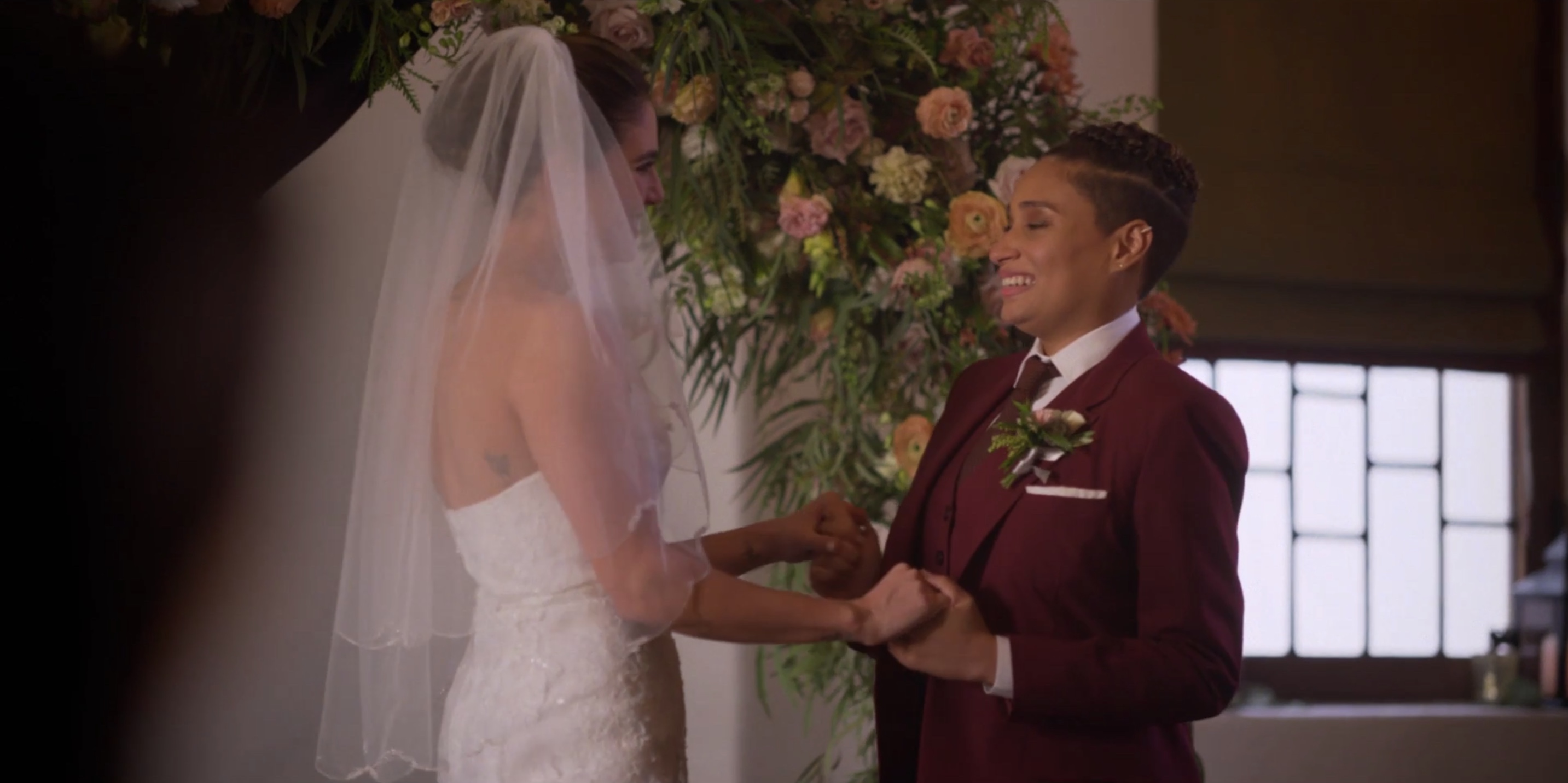 Dani and Sophie at the altar