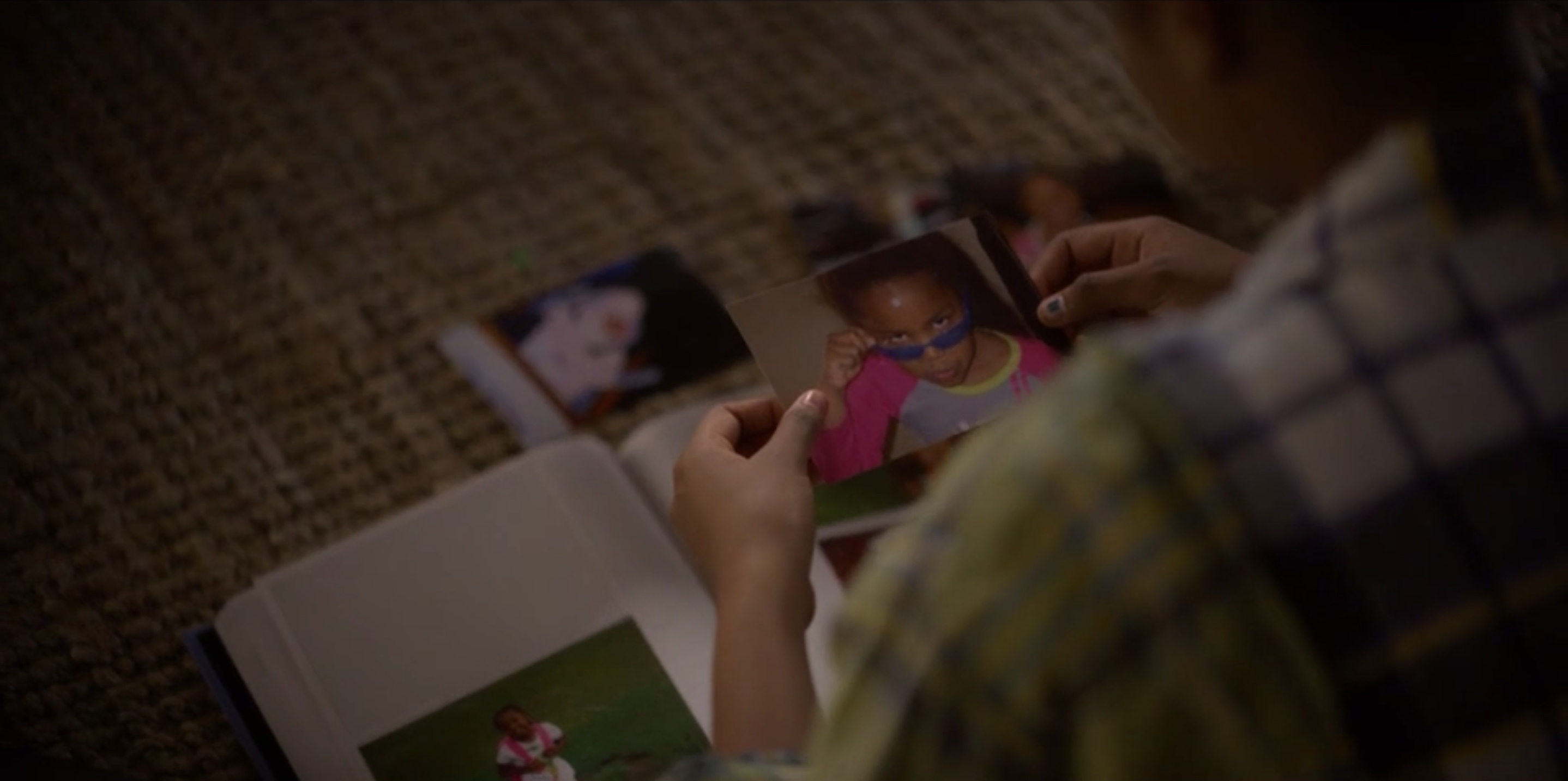 angie looking at photos