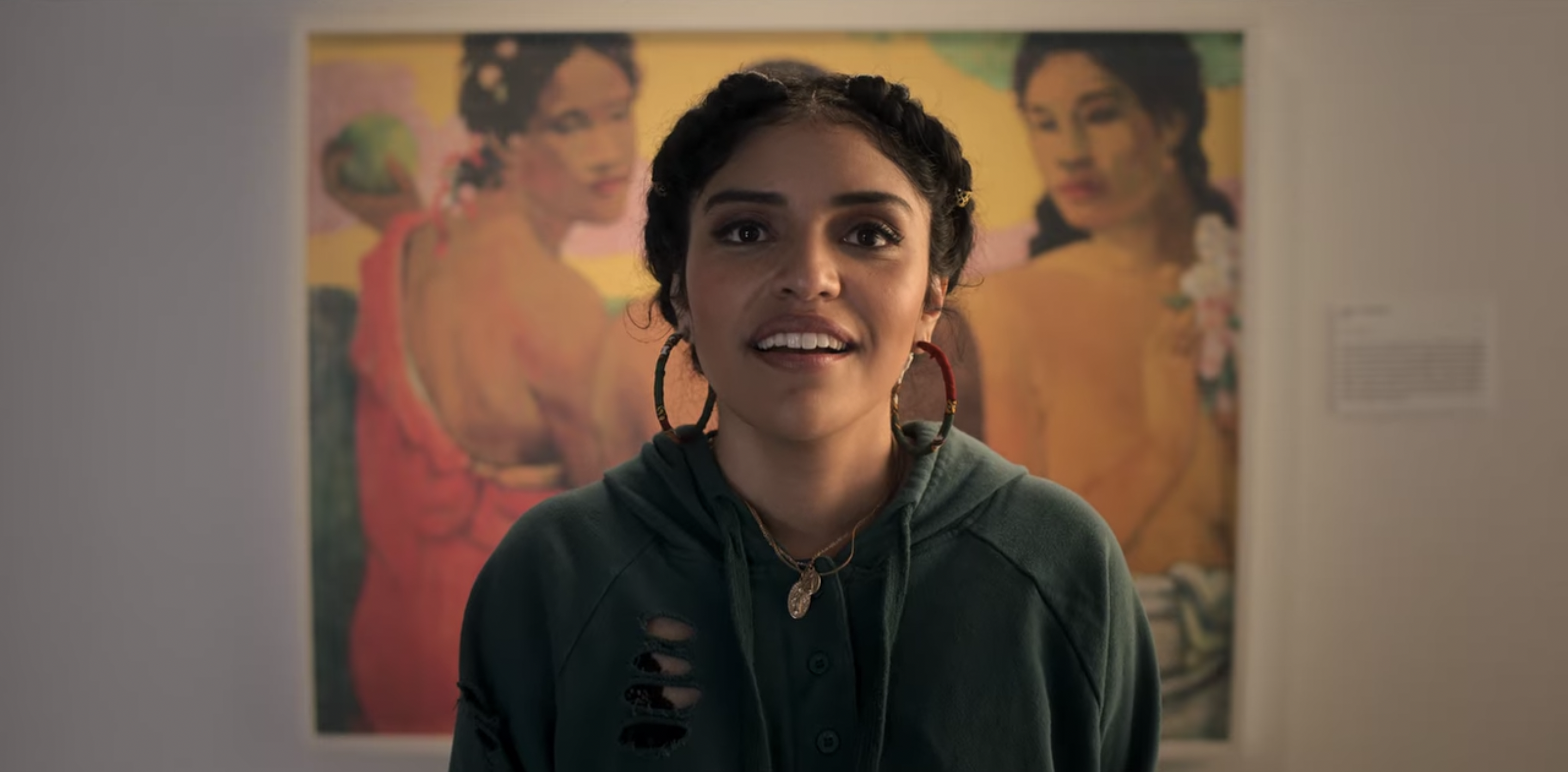 Gentefied Season Two Review: Ana Morales in front of art