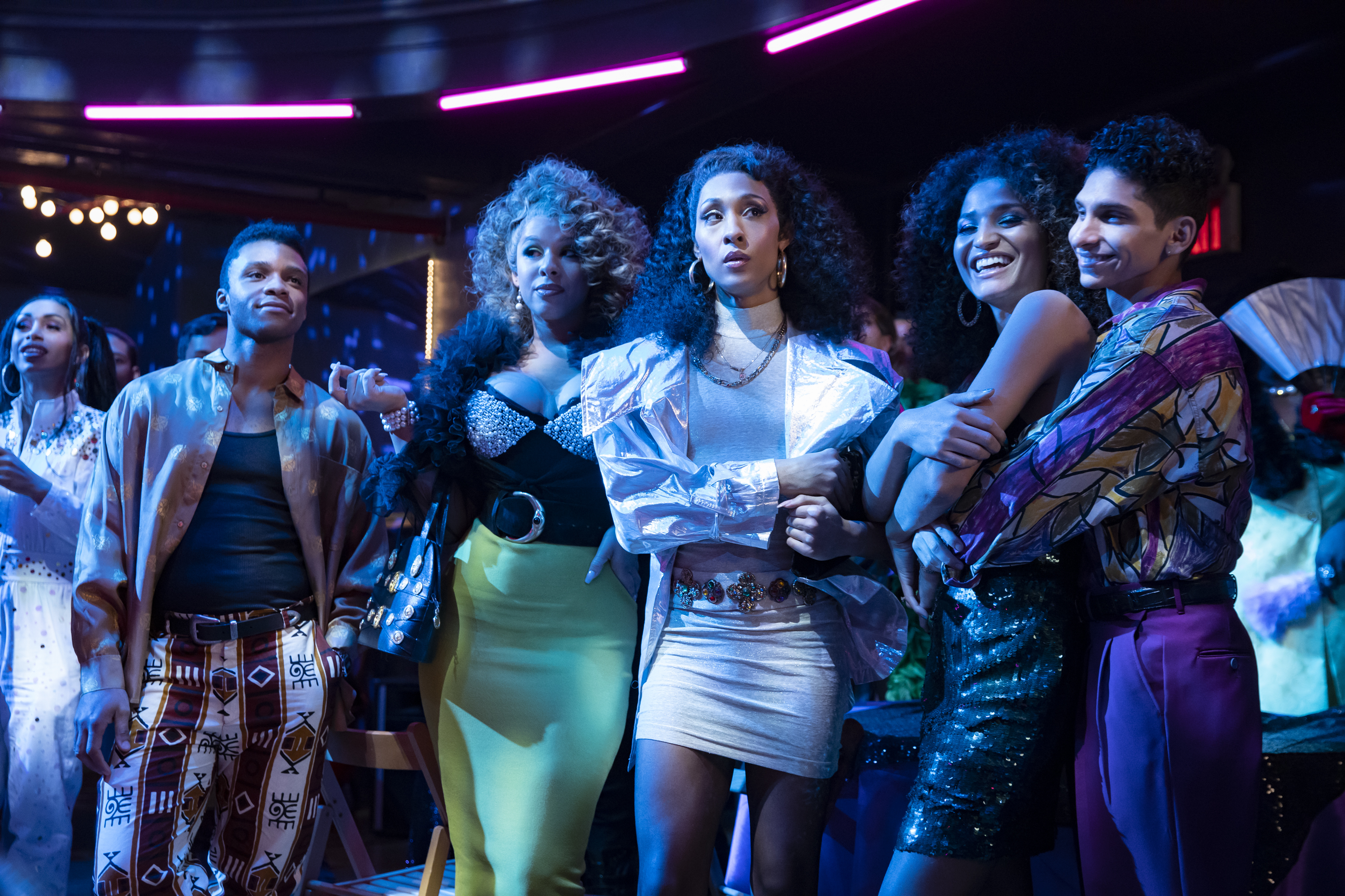 POSE -- "On The Run" -- Season 3, Episode 1 (Airs May 2) Pictured (l-r): Dyllón Burnside as Ricky, Hailie Sahar as Lulu, Mj Rodriguez as Blanca, Indya Moore as Angel, Angel Bismark Curiel as Lil Papi.