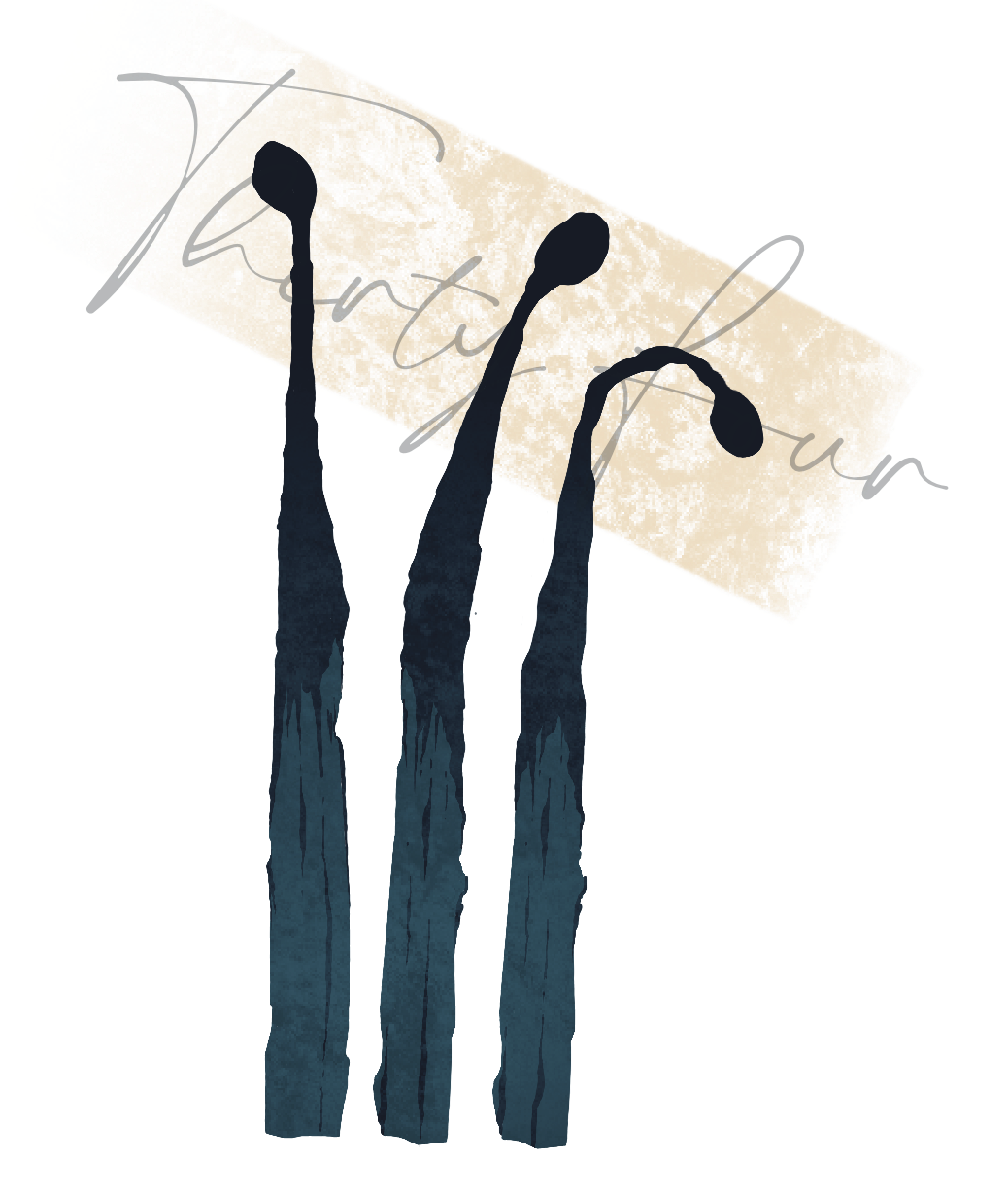 three hand drawn matches stand side by side, slowly burning out. text reads: thirty four