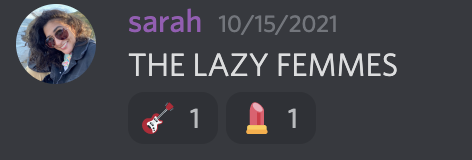 sarah: THE LAZY FEMMES