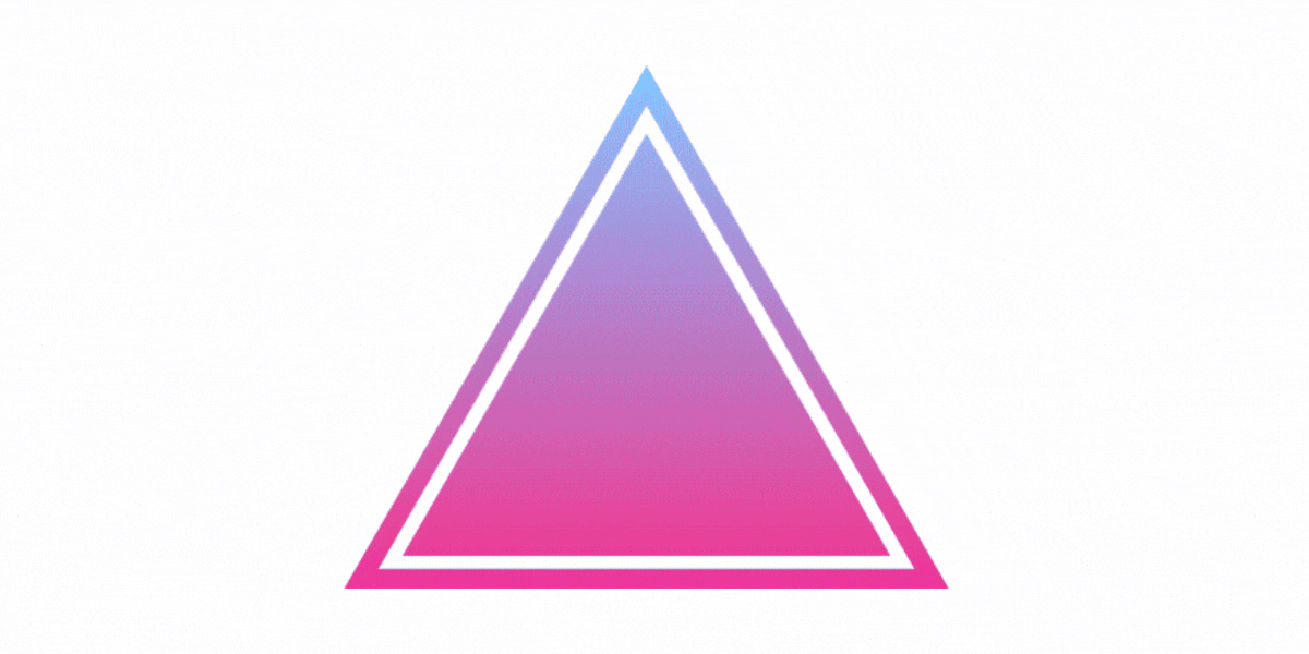 Glowing iridescent triangle divider.