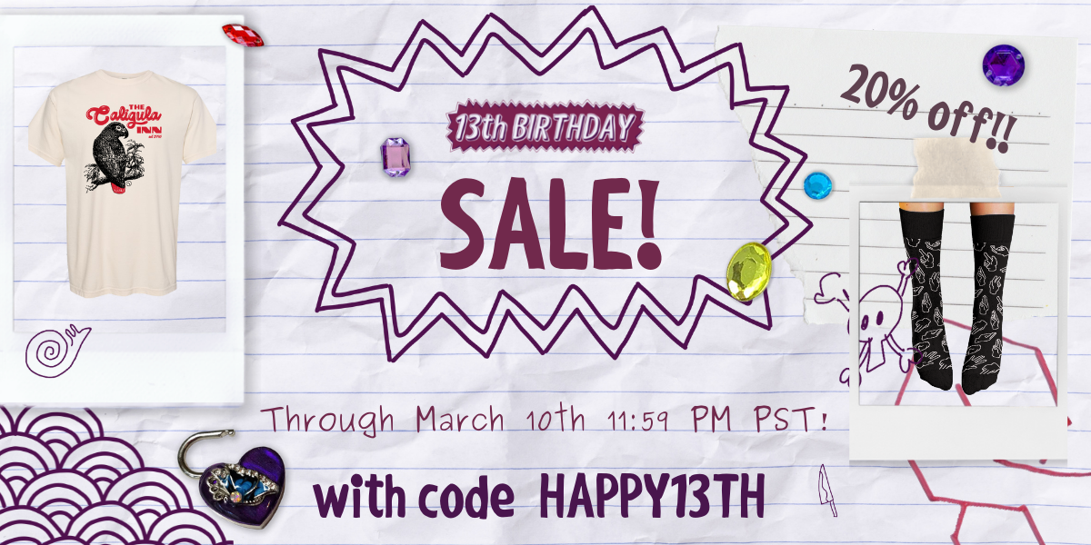 13th Birthday Sale! 20% off! with code HAPPY13TH