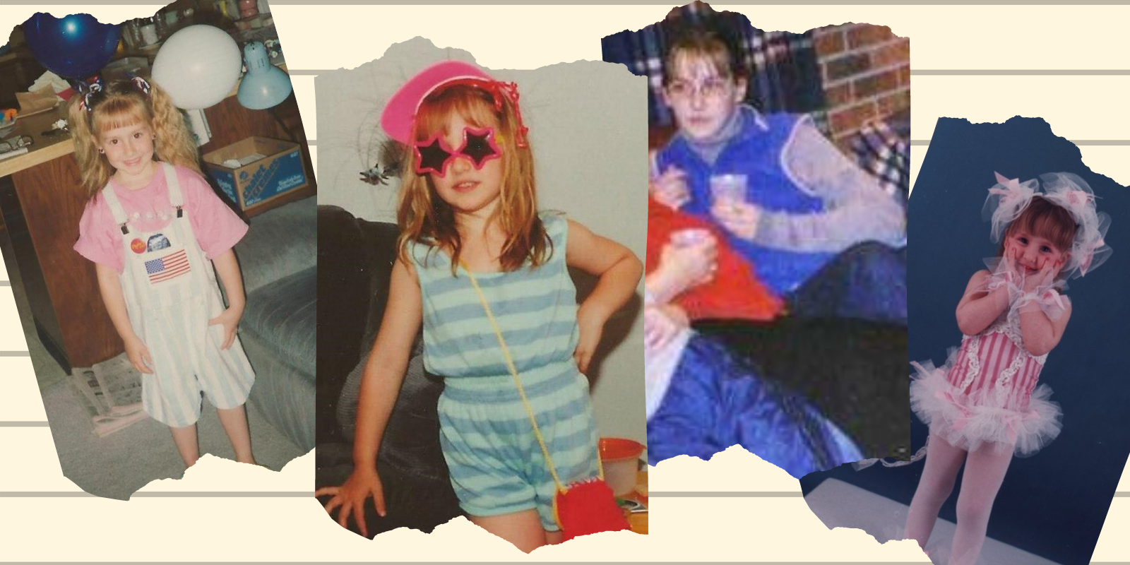 collage of photos of a young valerie.