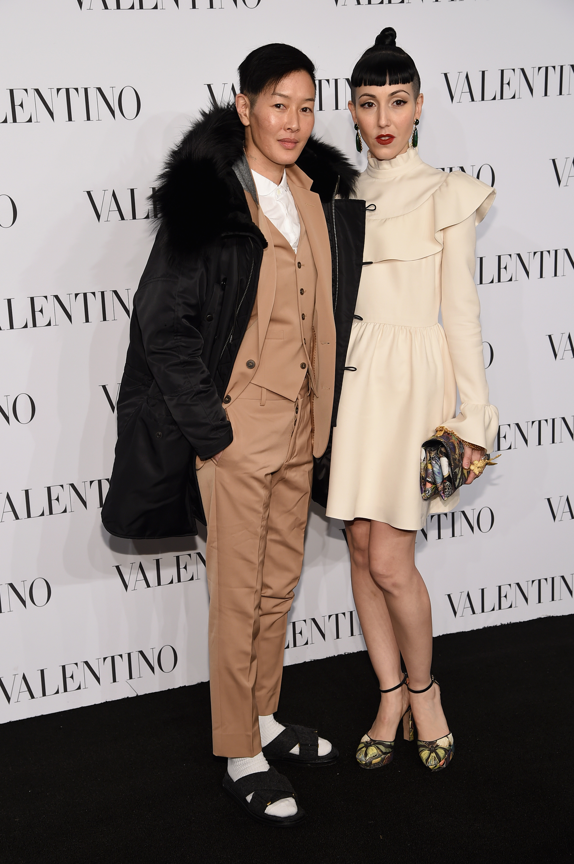 NEW YORK, NY - DECEMBER 10: Jenny Shimizu (L) and Michelle Harper attend the Valentino Sala Bianca 945 Event on December 10, 2014 in New York City. (Photo by Dimitrios Kambouris/Getty Images)