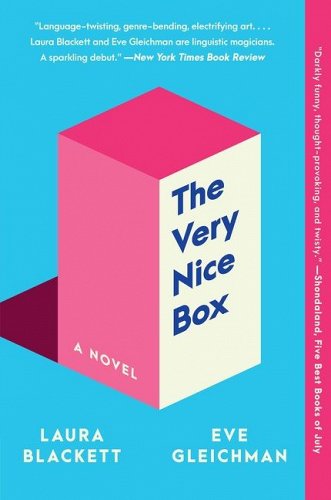 The cover of The Very Nice Box has a very simple design of a three dimensional rectangle on it in pastel blues and pinks
