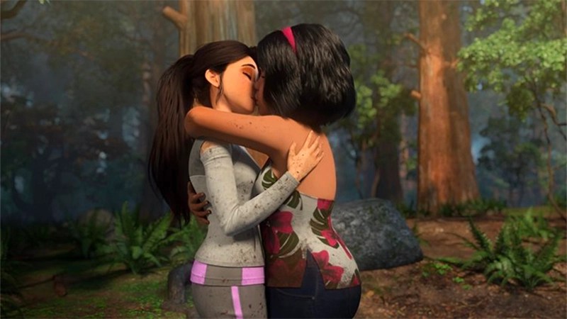 an animated kiss from the jurassic world camp cretaceous cartoon