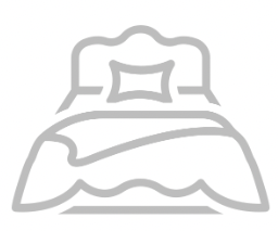 a small gray symbol of a bed