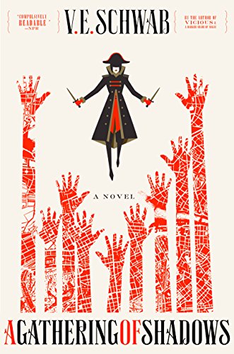 An illustration of someone in a pirate outfit holding two knives above reaching hands that are red and also maps