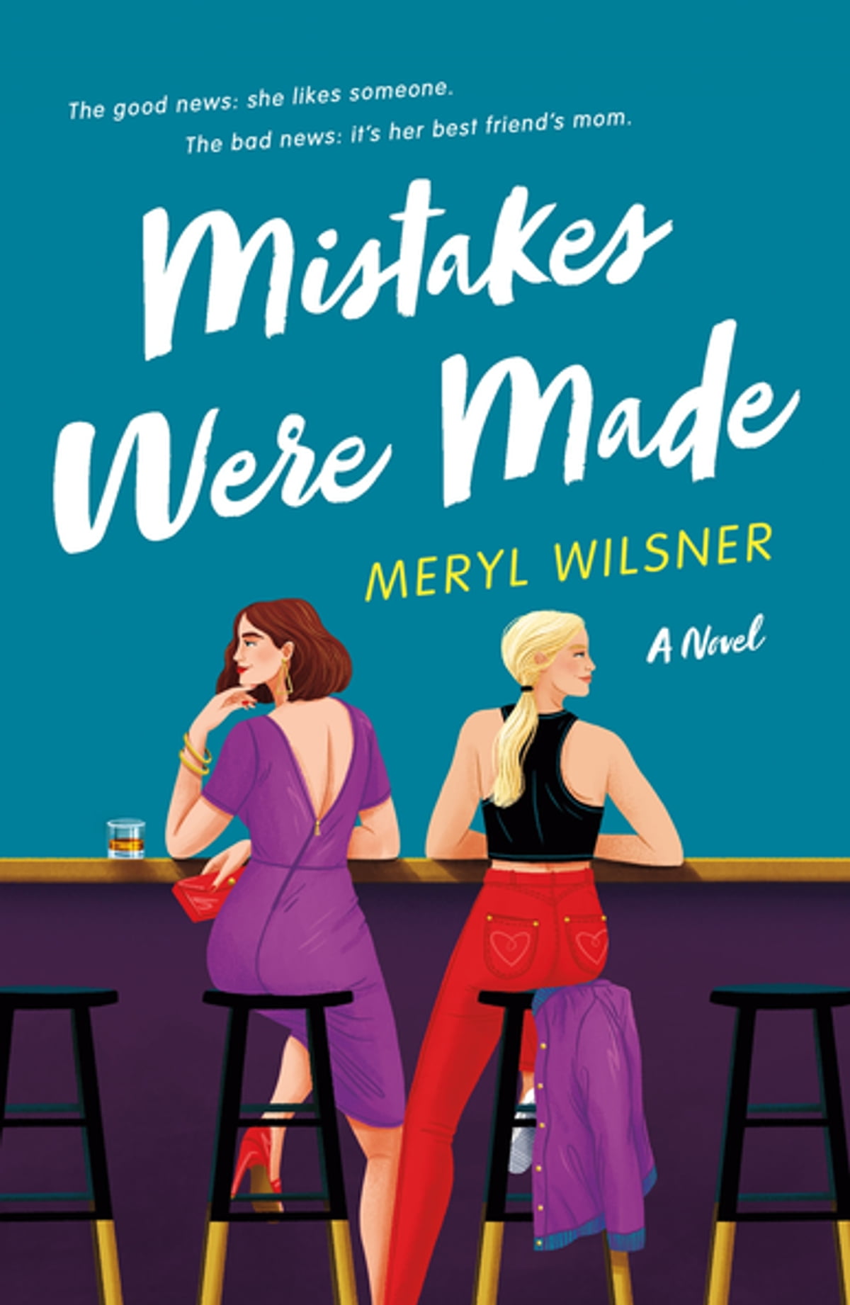 an illustrated cover showing two women on bar stools grumpily looking  away from each other