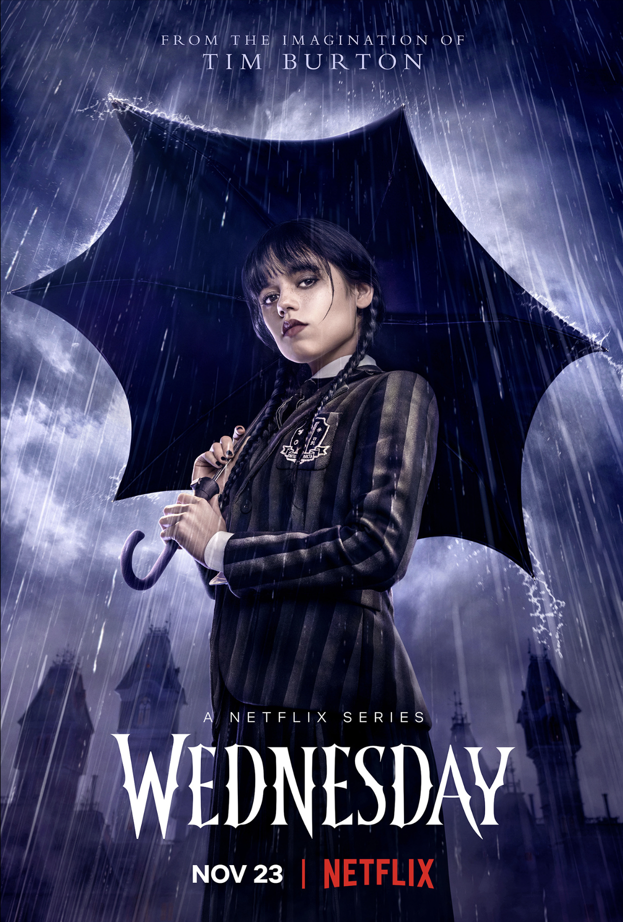 the cover of wednesday featuring a very goth looking wednesday addams