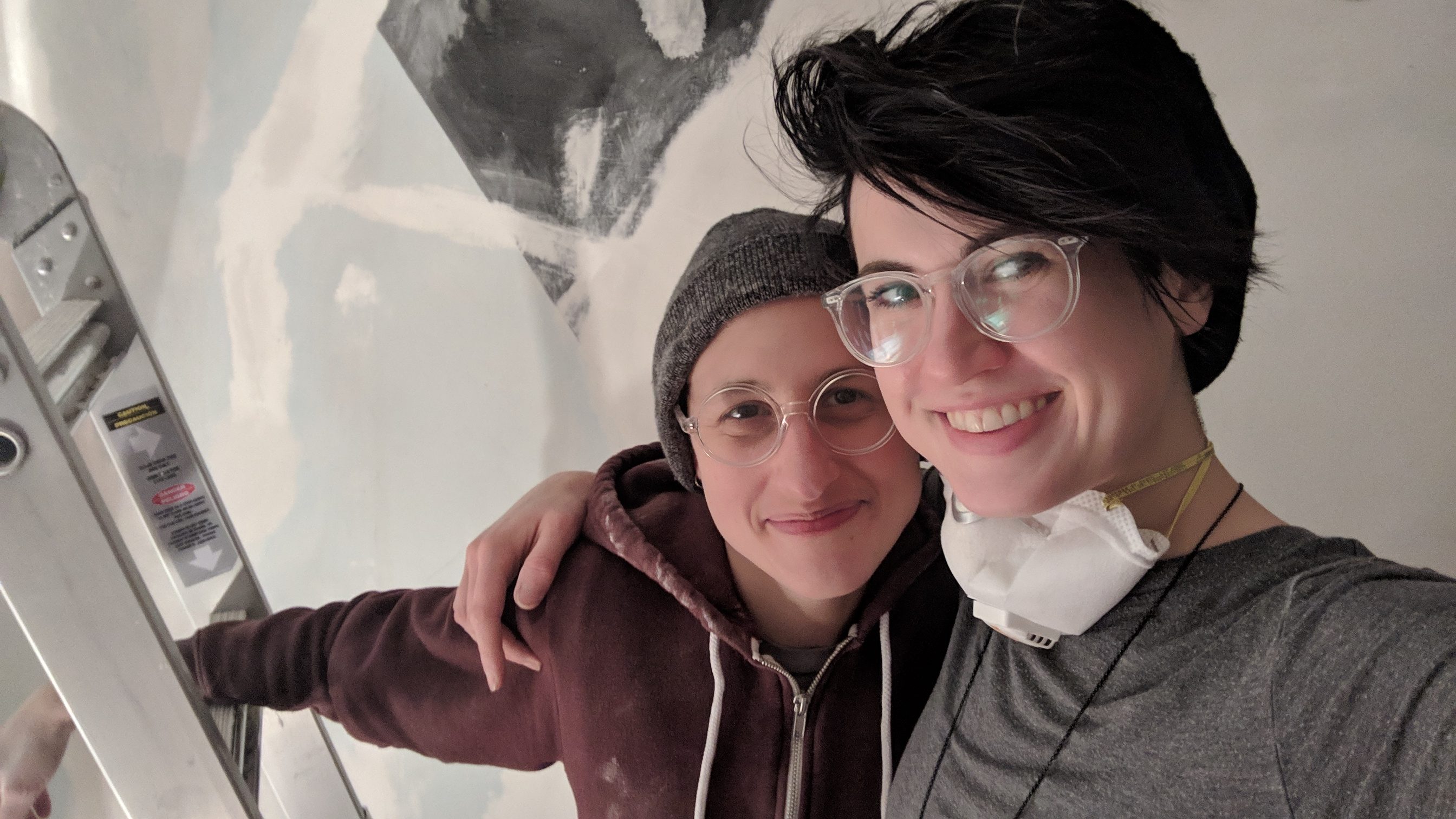 Nico and Sadie looking cute doing some home reno work