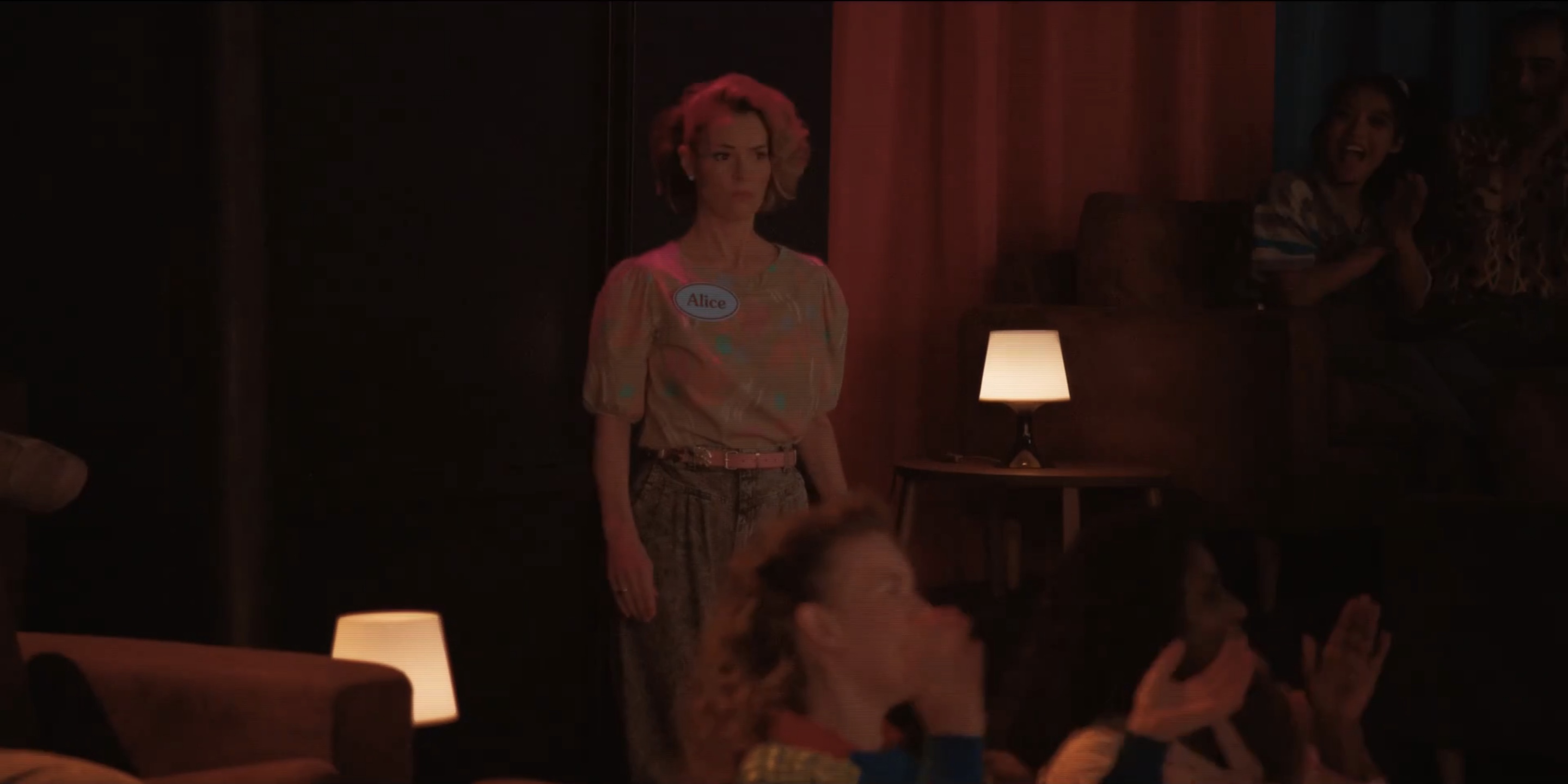 Alice walking onto the set of Name That Flaw!