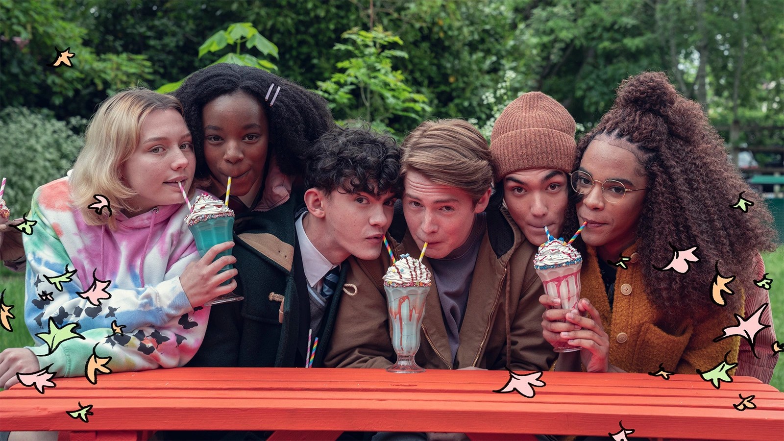heartstopper cast drinking milkshakes