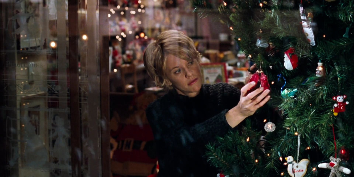 Meg Ryan decorating a tree in You've Got Mail
