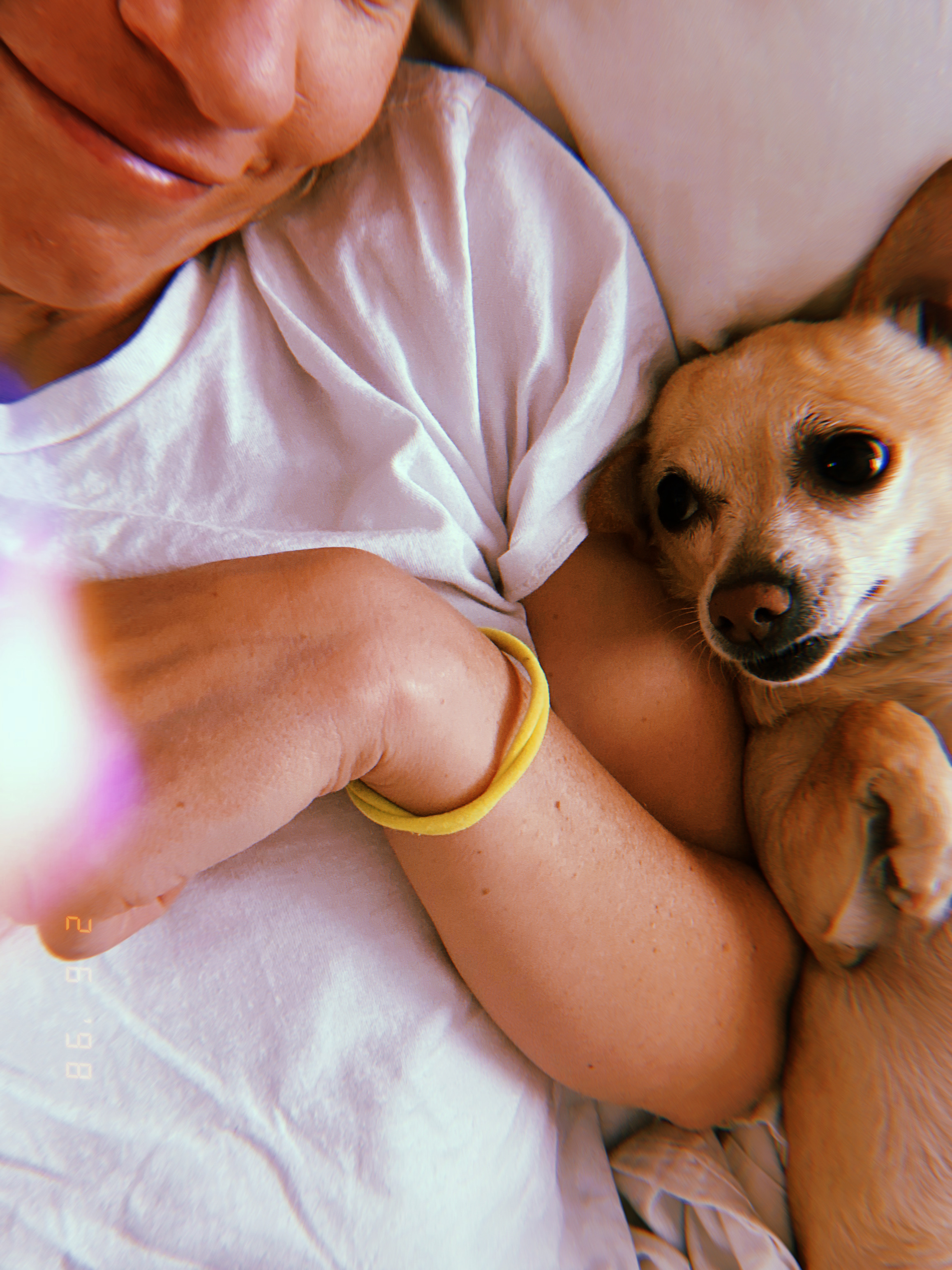 Gretchen and Carol being cute in the morning