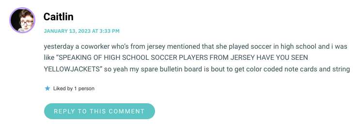 yesterday a coworker who’s from jersey mentioned that she played soccer in high school and i was like “SPEAKING OF HIGH SCHOOL SOCCER PLAYERS FROM JERSEY HAVE YOU SEEN YELLOWJACKETS