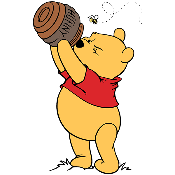 Pooh looks inside a Hunny pot for some more hunny!