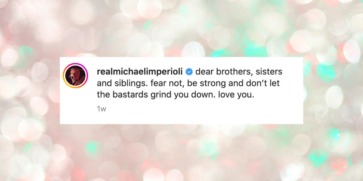 Michael Imperioli on instagram captions a photo with: 