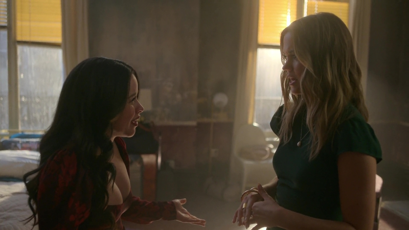 Callie shares the news of her engagement with a surprised Mariana in their former shared loft.