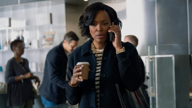 Aisha Tyler's Jules is on the phone