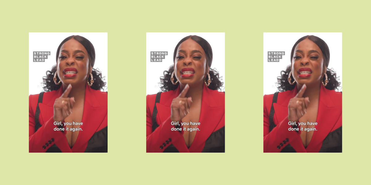 STRONG BACK LEAD instagram account posting Niecy Nash saying 