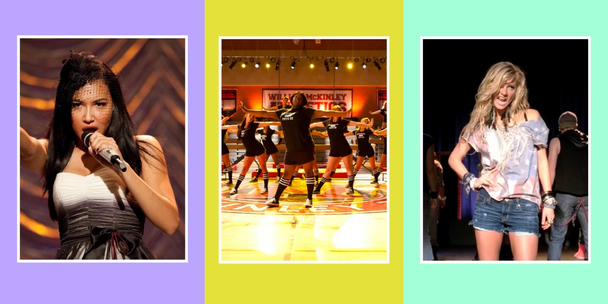 glee: santana singing, all the girls singing in the gym, brittany