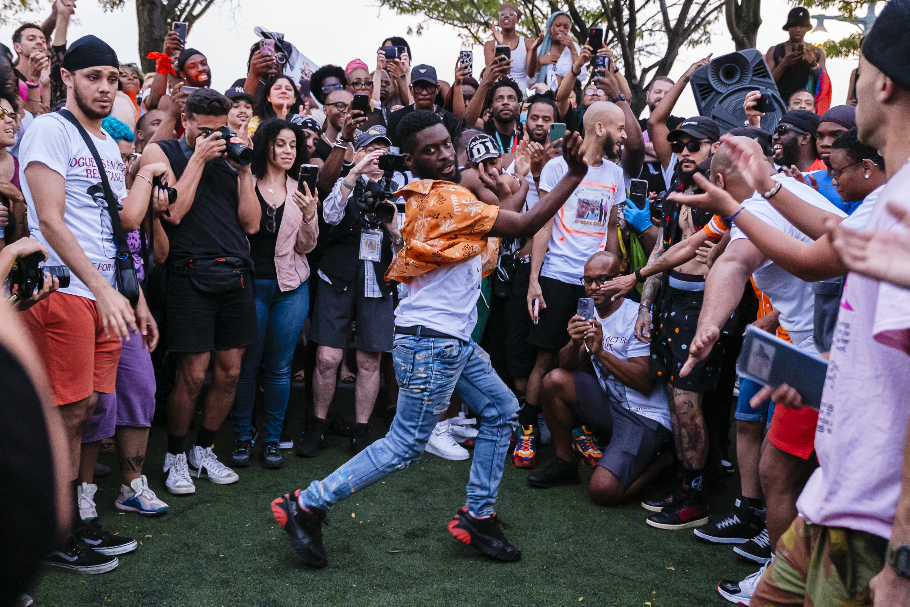 UNITED STATES -August 5: A vigil, march and rally in the West Village honoring the memory of O'Shae Sibley who was slain in Brooklyn, Saturday, Aug. 5, 2023.