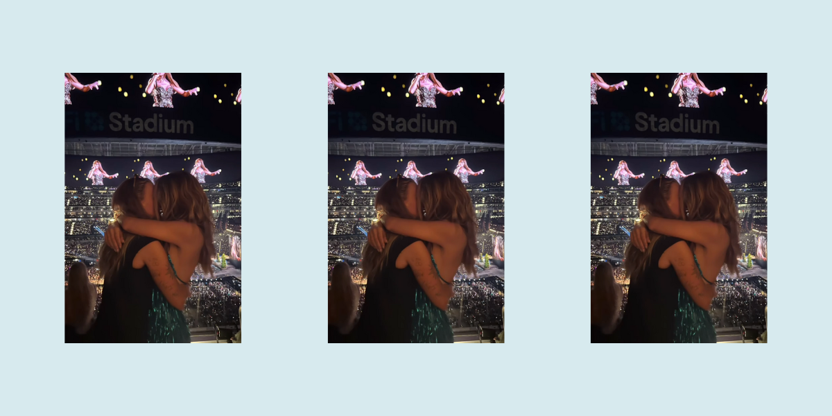 G Flip and Chrishell Stause making out at a Taylor Swift concert