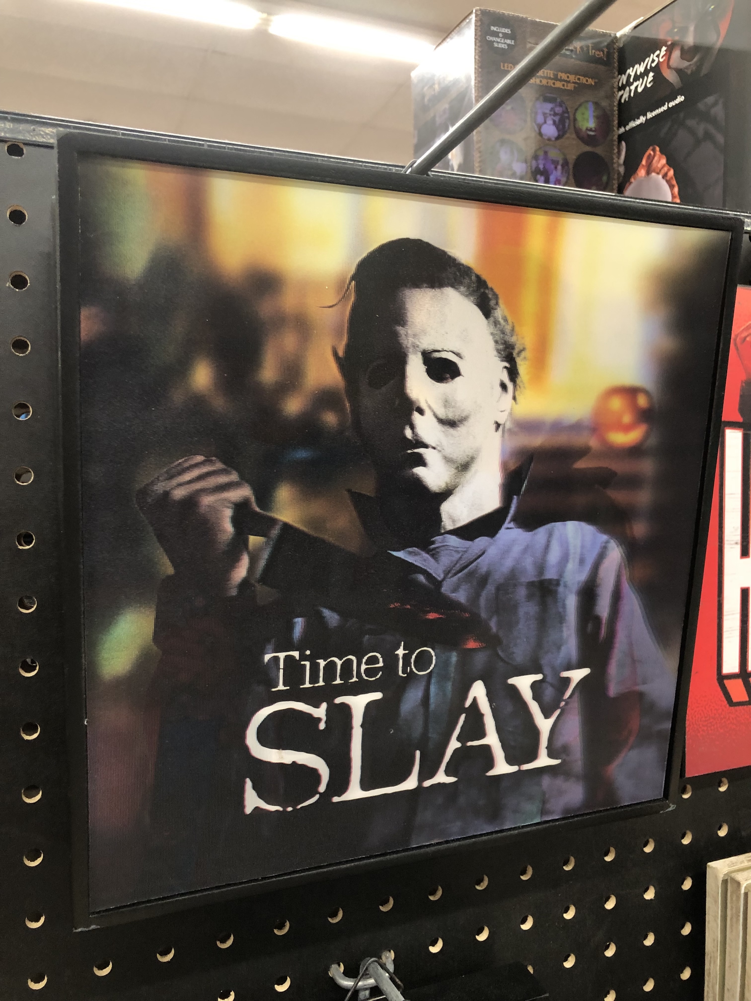 an image of Michael Myers that says TIME TO SLAY