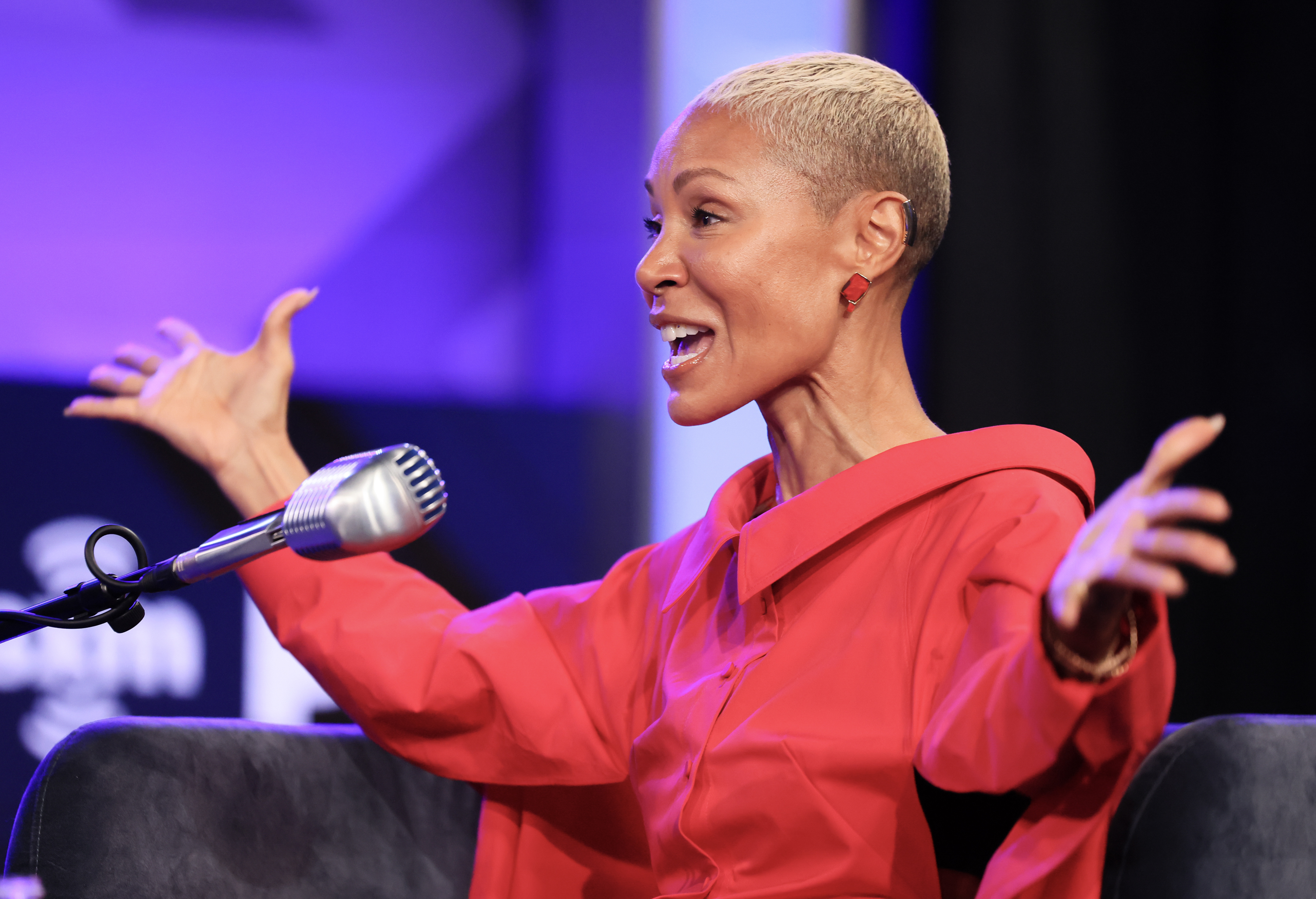 LOS ANGELES, CALIFORNIA - OCTOBER 04: In this image released on October 17th, Jada Pinkett Smith visits the SiriusXM Studios on October 04, 2023 in Los Angeles, California. (Photo by Rodin Eckenroth/Getty Images)