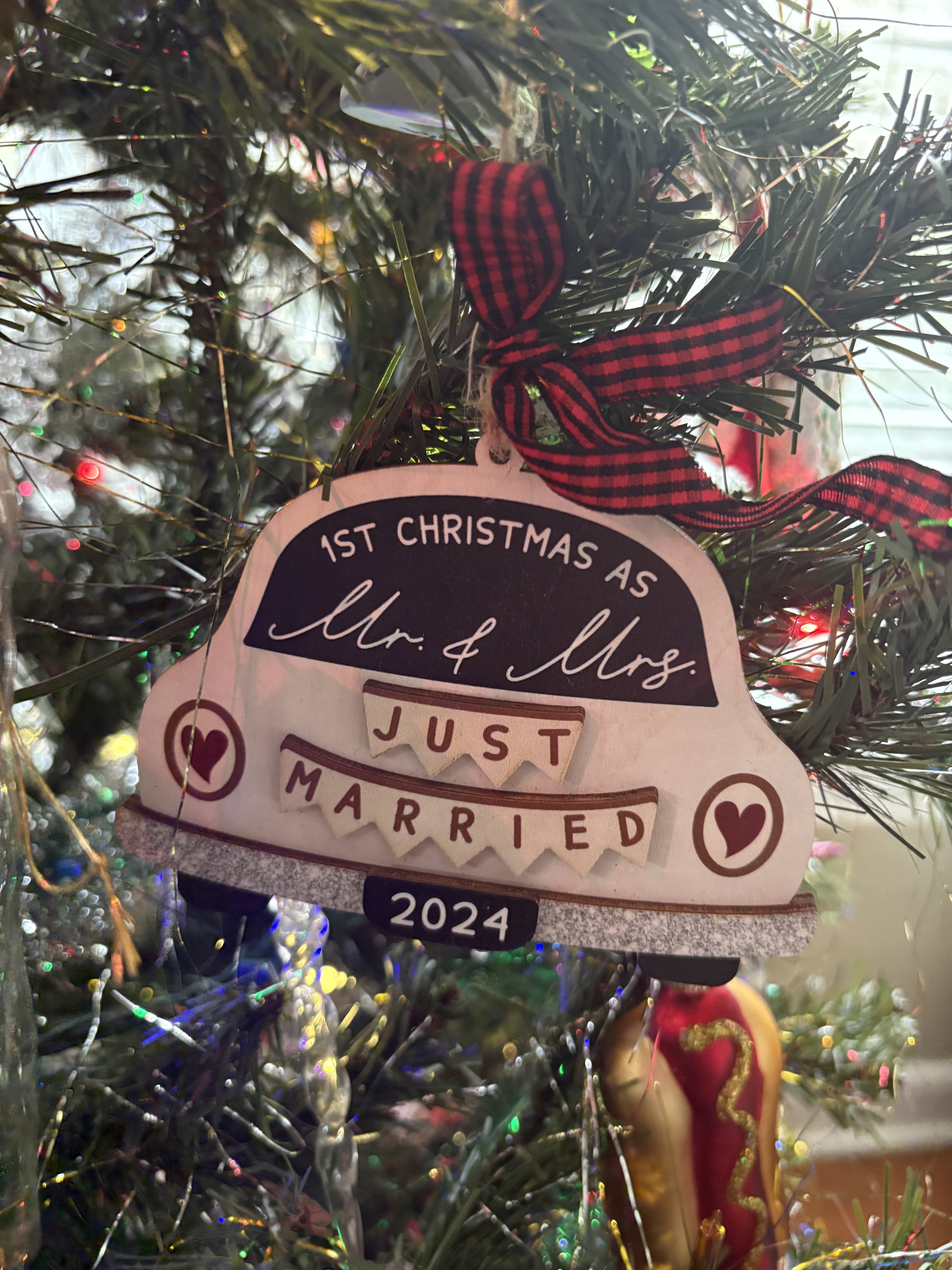 a just married ornament