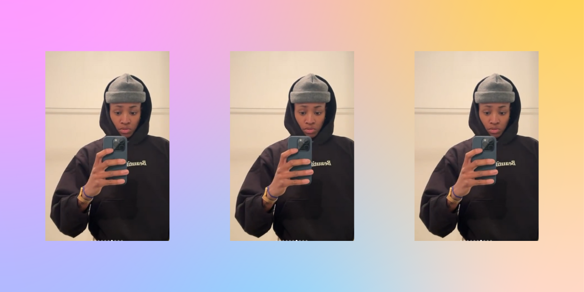 Mal from The Ultimatum: Queer Love taking a mirror selfie