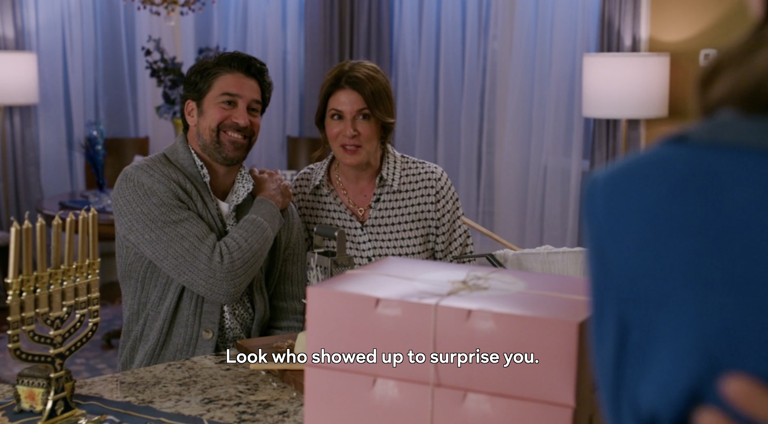 boyfriend is here "look who showed up to surprise you"
