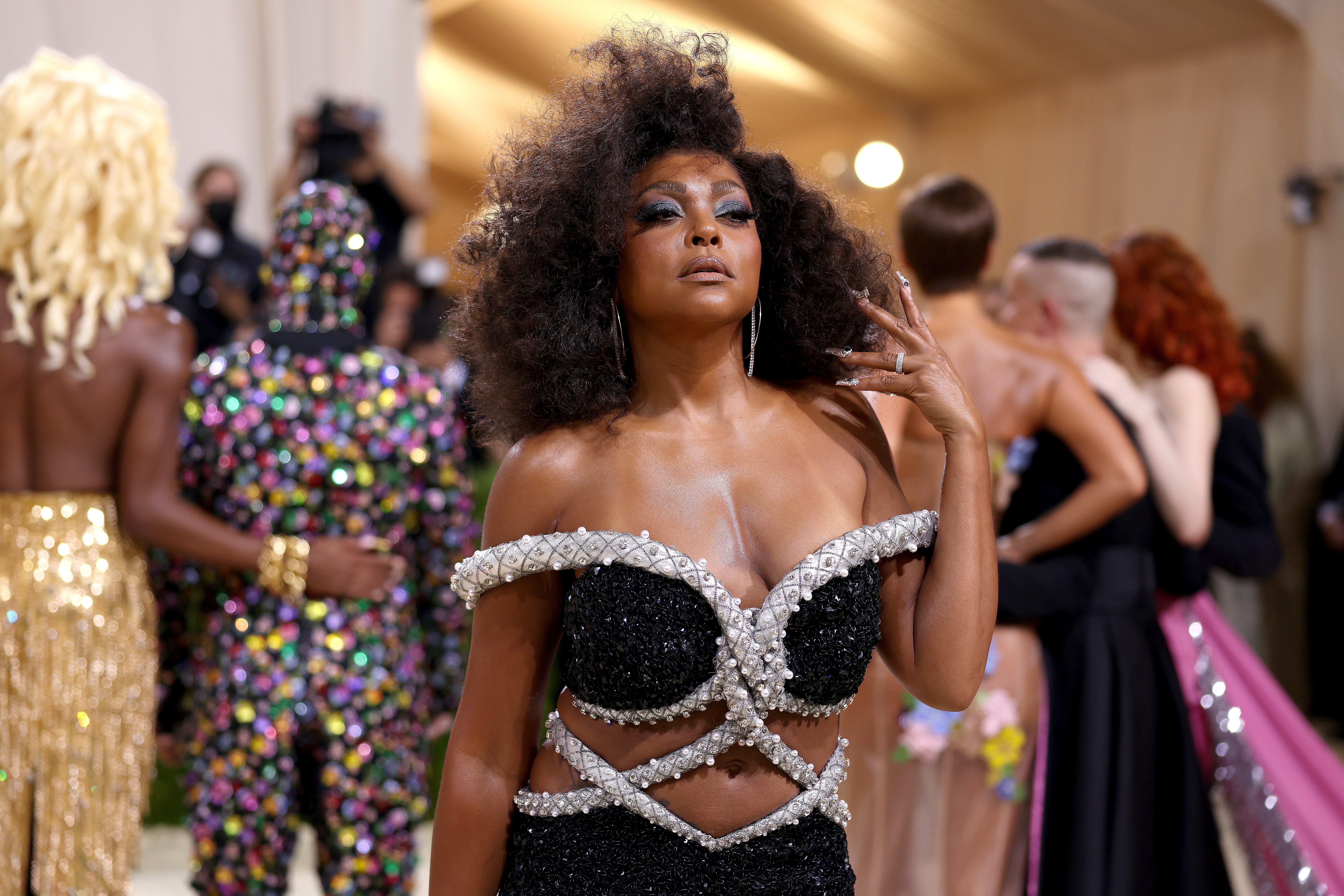 Taraji P. Henson attends The 2021 Met Gala Celebrating In America: A Lexicon Of Fashion at Metropolitan Museum of Art on September 13, 2021 in New York City.