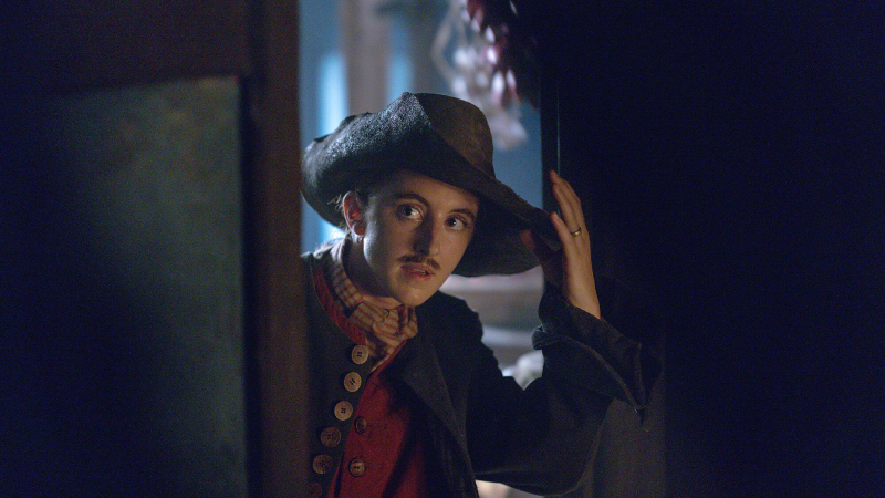 Renegade Nell: Nell sports a mustache to go undercover as a man