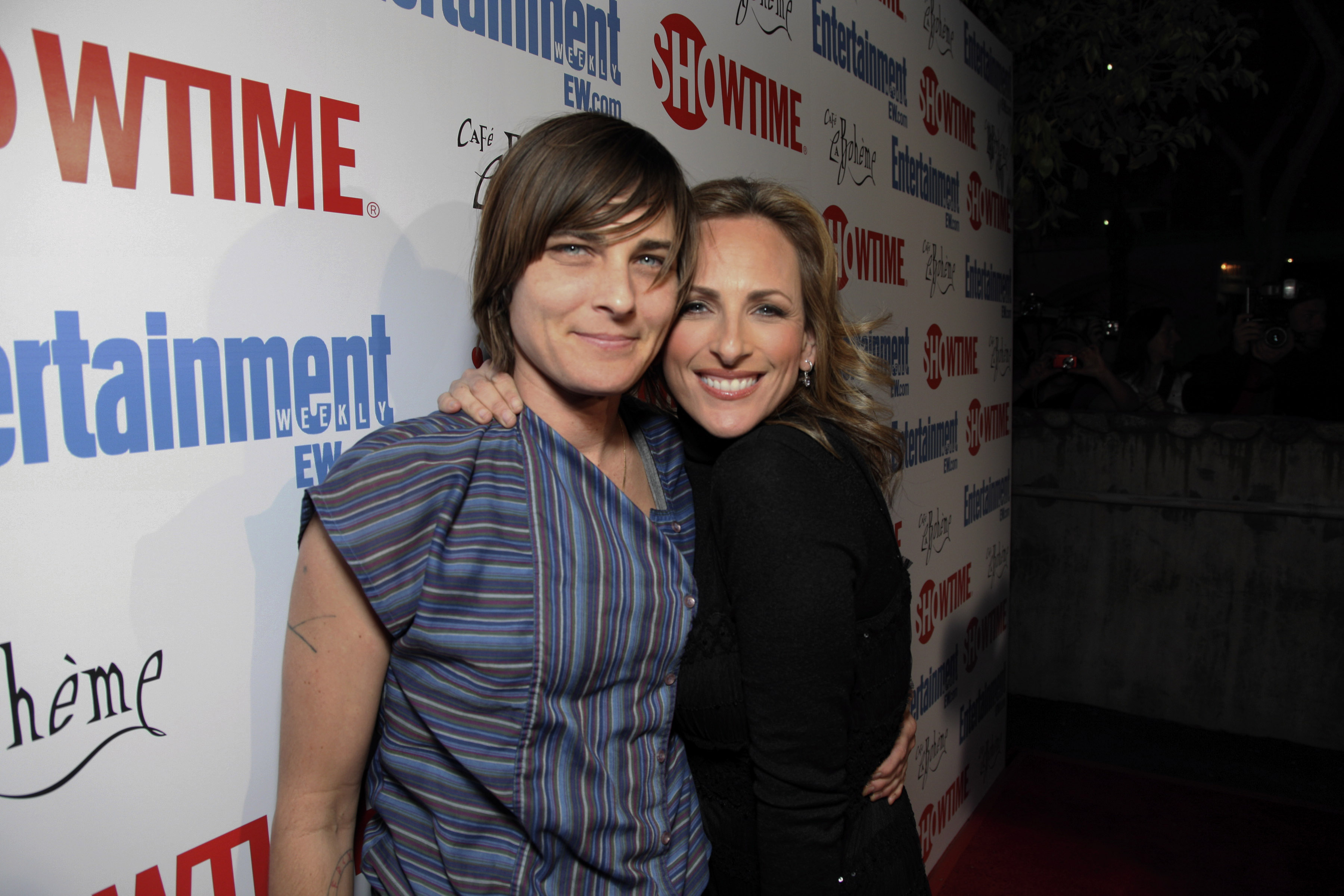 WEST HOLLYWOOD, CA - MARCH 03: Daniela Sea and Marlee Matlin at Showtime's 'L Word' Farewell party on March 03, 2009 at Cafe La Boheme in West Hollywood, California.