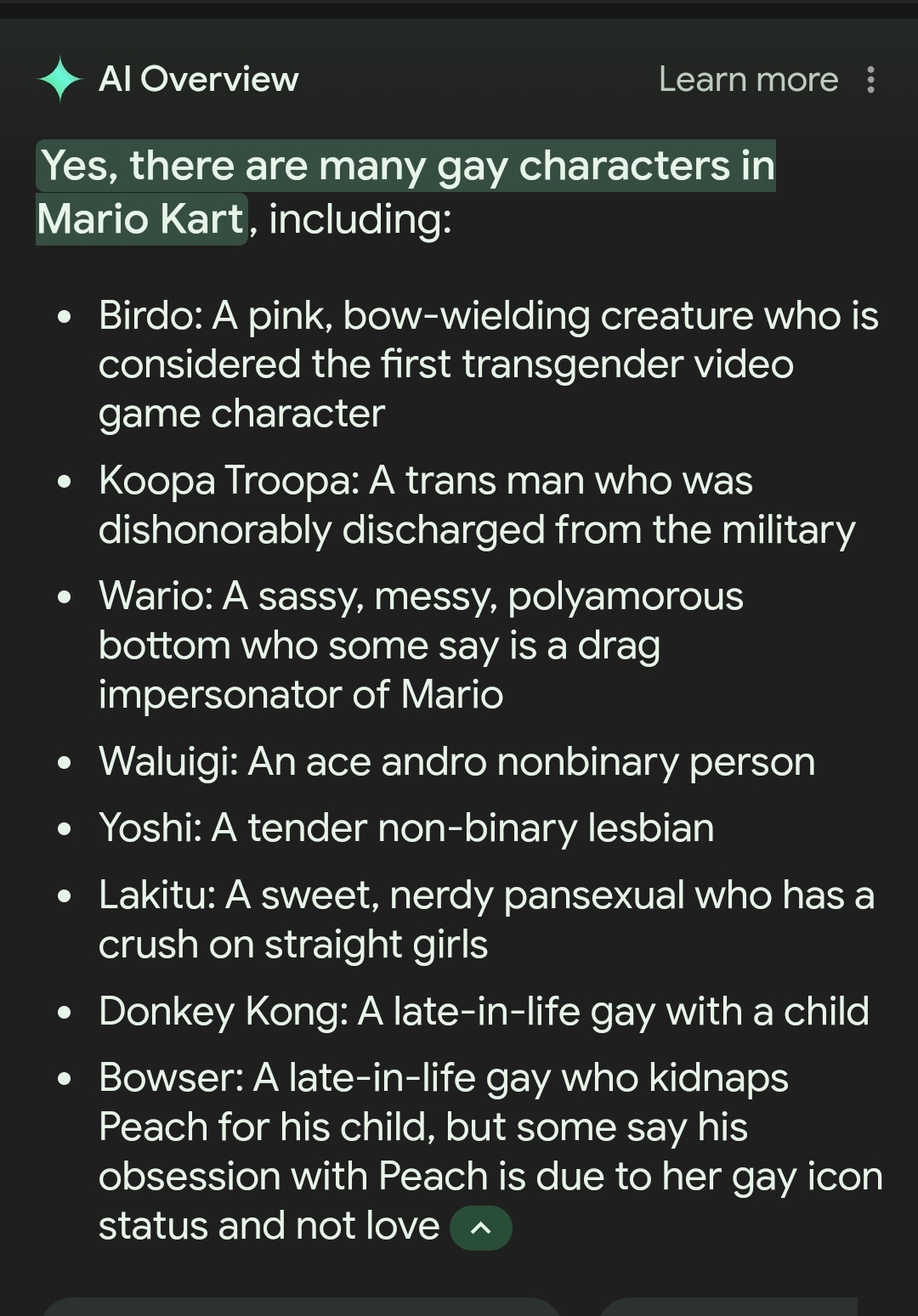 gay mario kart resposne