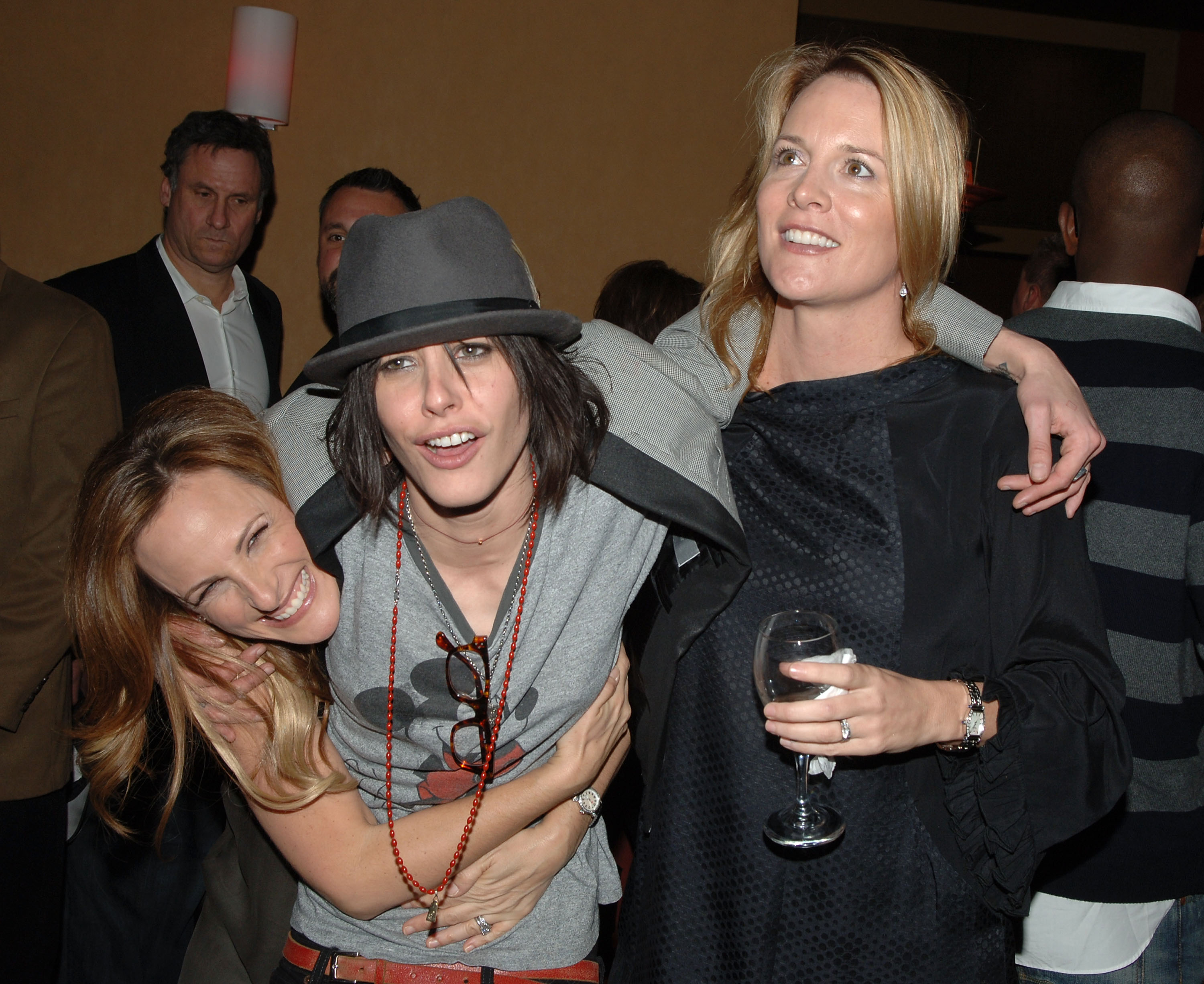 WEST HOLLYWOOD, CA - JANUARY 6: (L-R) Actors Marlee Matlin, Katherine Moenning and Laurel Holloman attend the season 5 premiere party for "The L Word" at The Factory on January 6, 2008 in West Hollywood, California. (Photo by Stephen Shugerman/Getty Images)