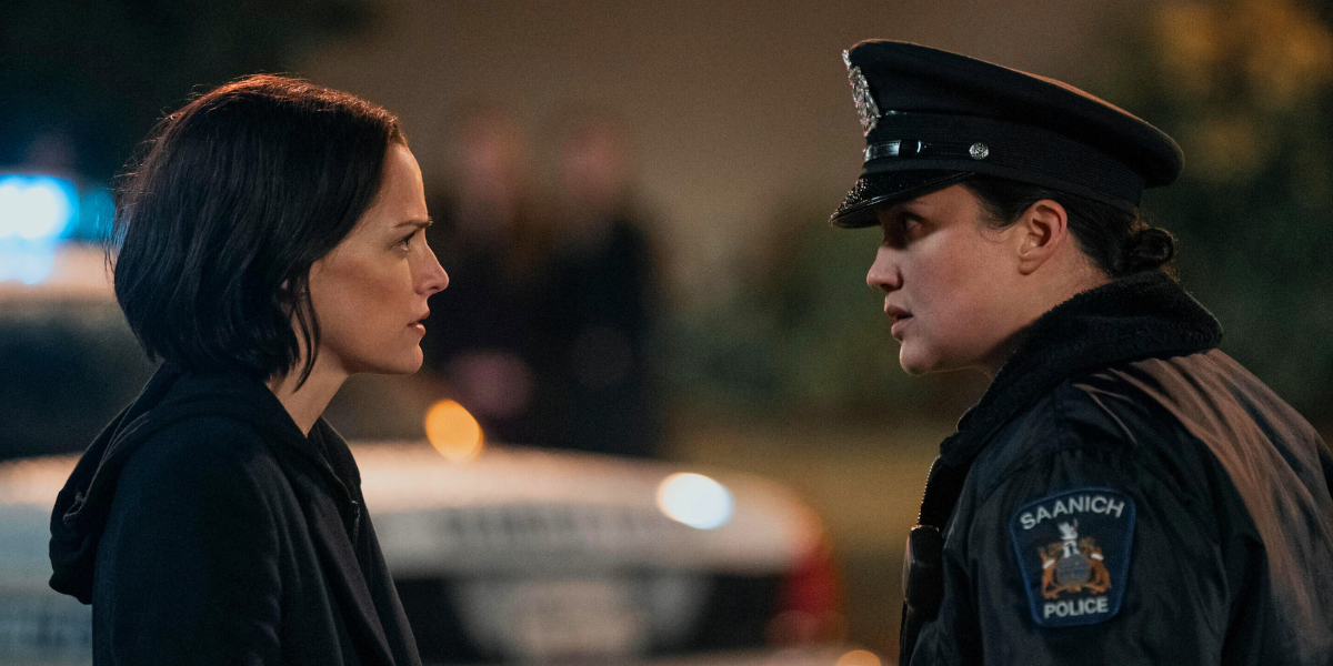 cam and rebecca looking at each other intensely
