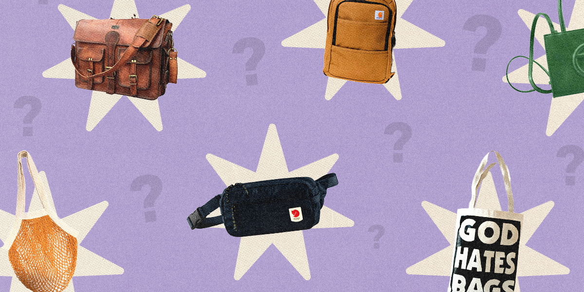 collage of bags