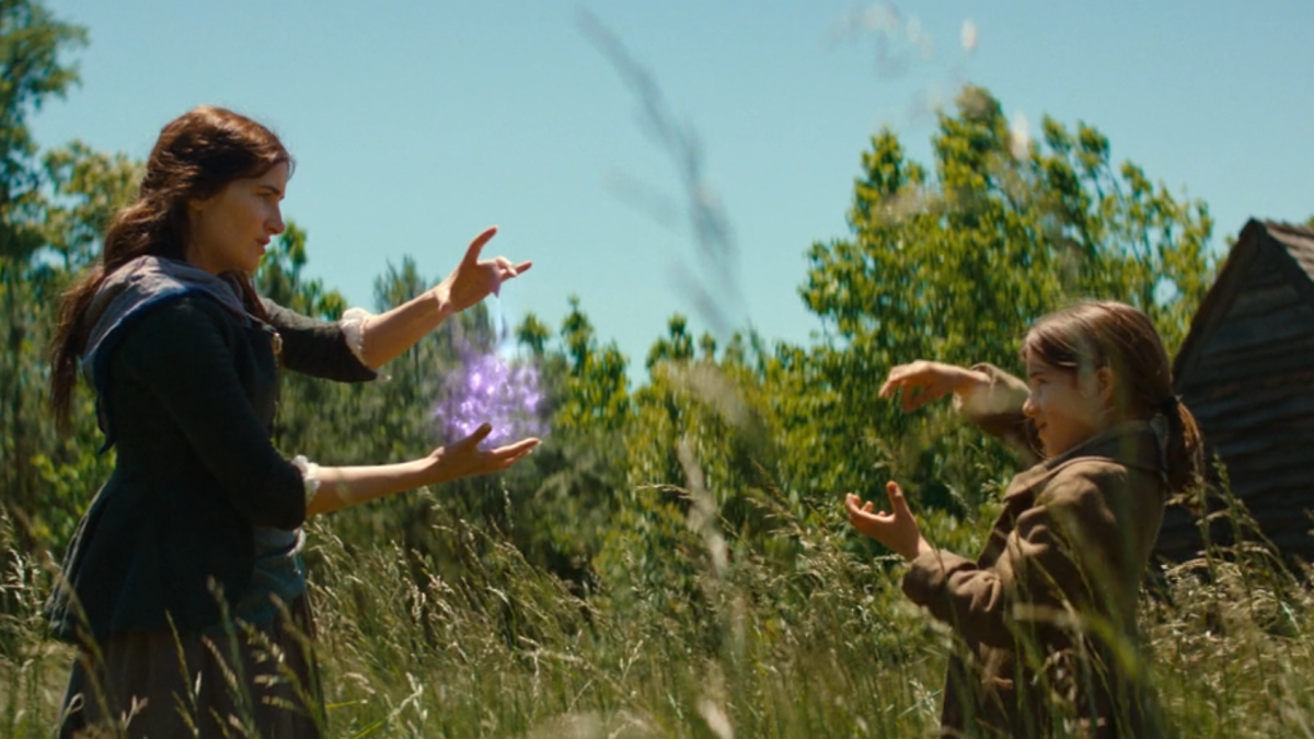 Agatha All Along: Agatha and Nicky practicing magic in a field
