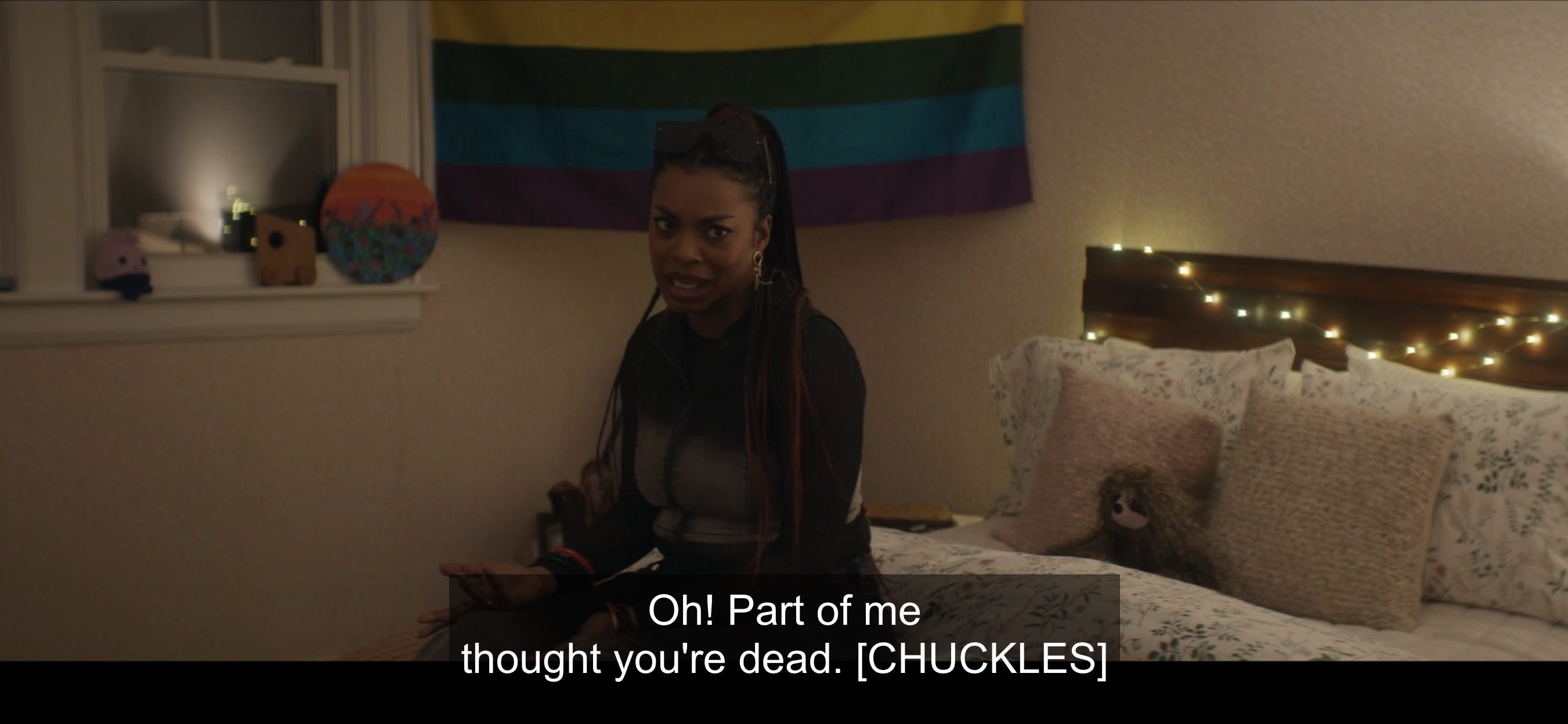 "Oh! Part of me thought you're dead [CHUCKLES]"