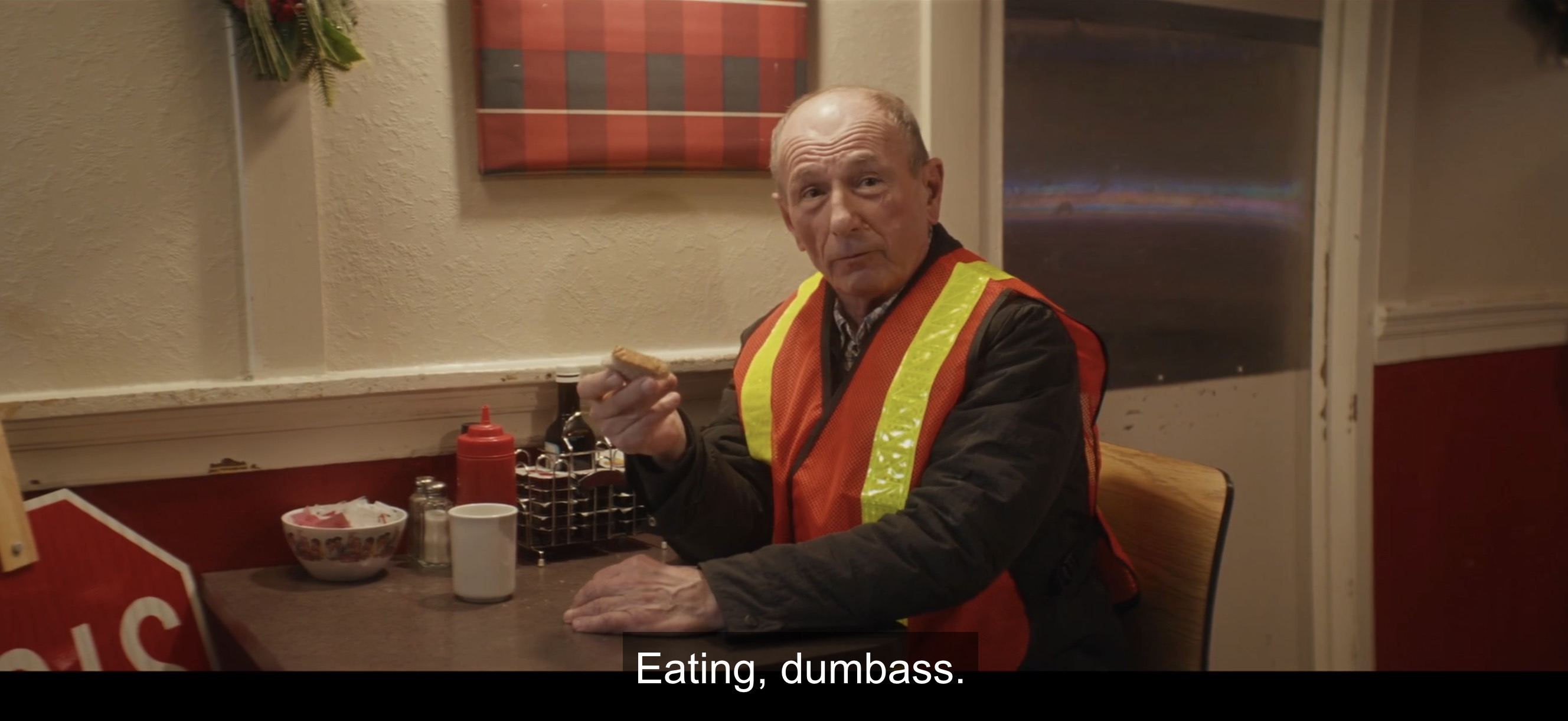 Eating, dumbass