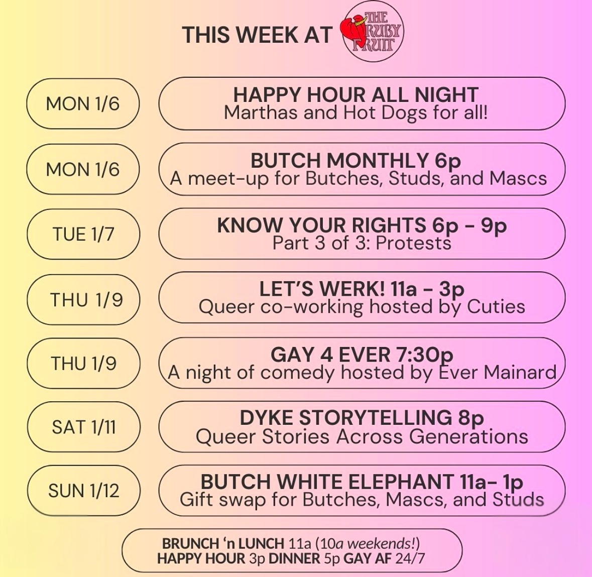 The Week at The Ruby Fruit